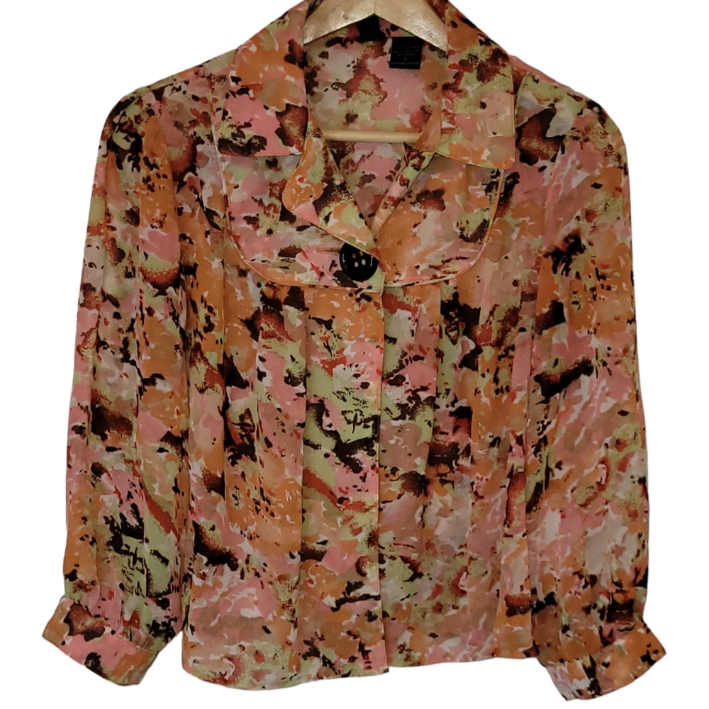 Women's Serenade Watercolor Sheer Blouse Size Small